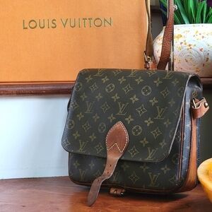Auth Louis Vuitton Vintage 1986 Monogram Cartouchiere Crossbody Bag